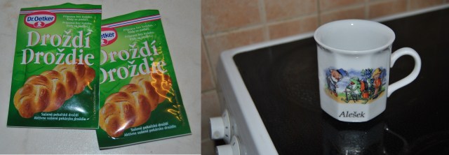 * I use this yeast which is available in most stores here in Prague, and this is the cup I use. Just your average coffee cup that does the work. :)