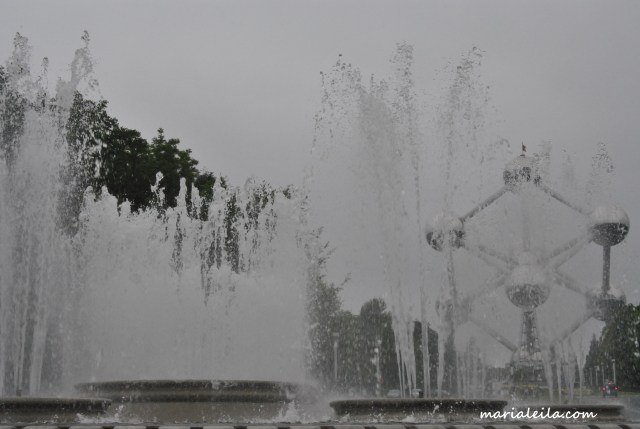 The Atomium.  This photo describes how it was like that day: chilly and gloomy.